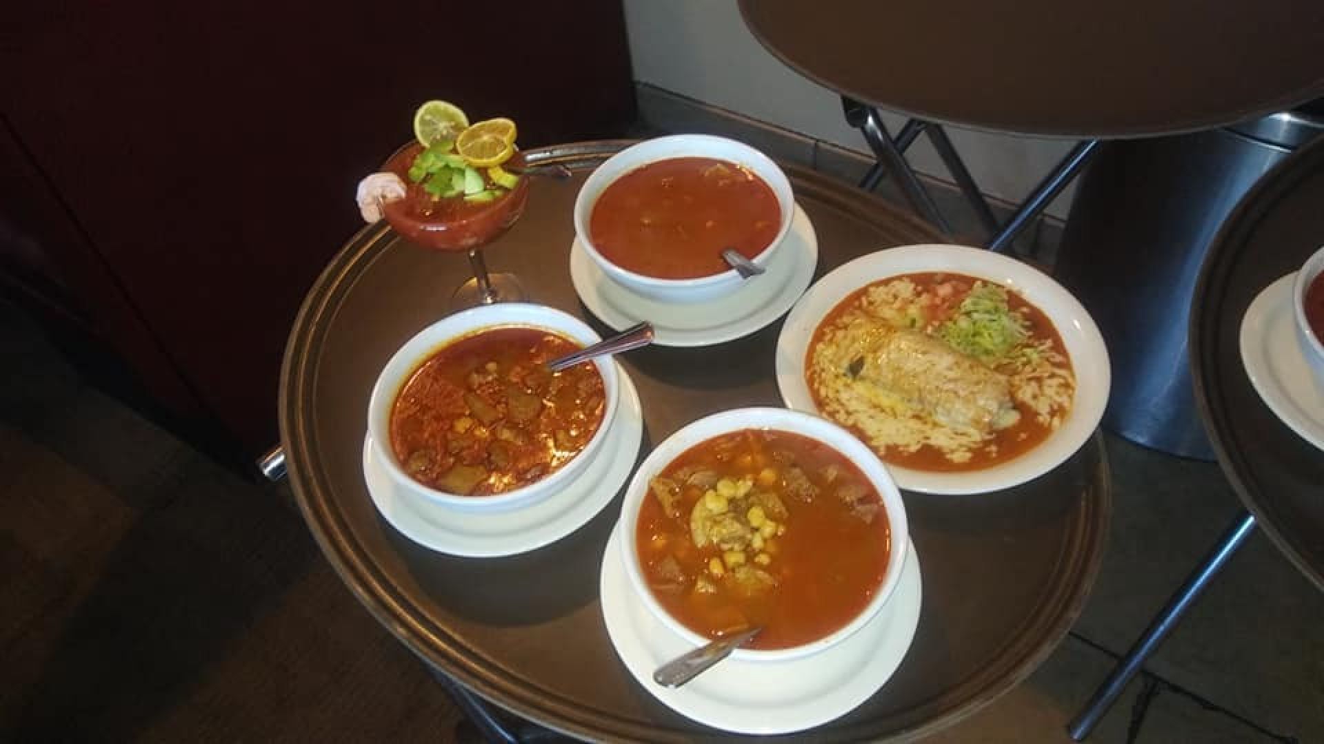 Three bowls of Menudo at Chapala's Mexican Restaurant.